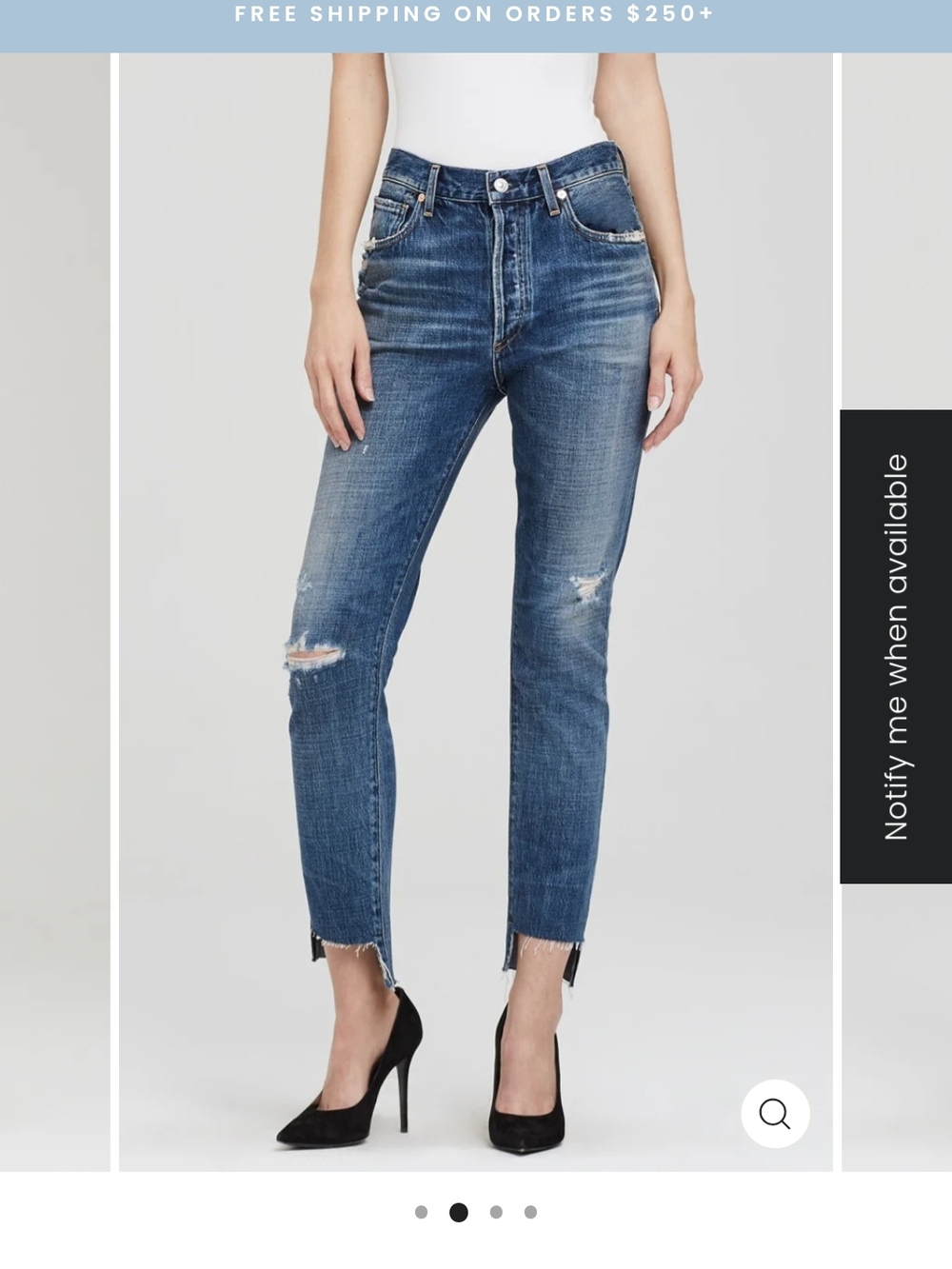 CITIZENS OF HUMANITY Liya Distressed Classic Fit Medium Blue Denim Jeans 26